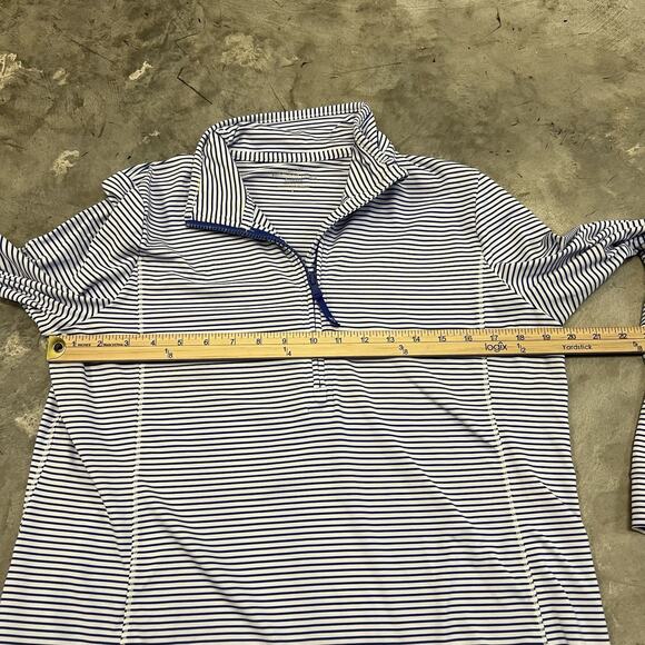 Vineyard Vines Men's Large Sankaty 1/4 Zip Performance Pullover Striped Blue - Picture 3 of 7